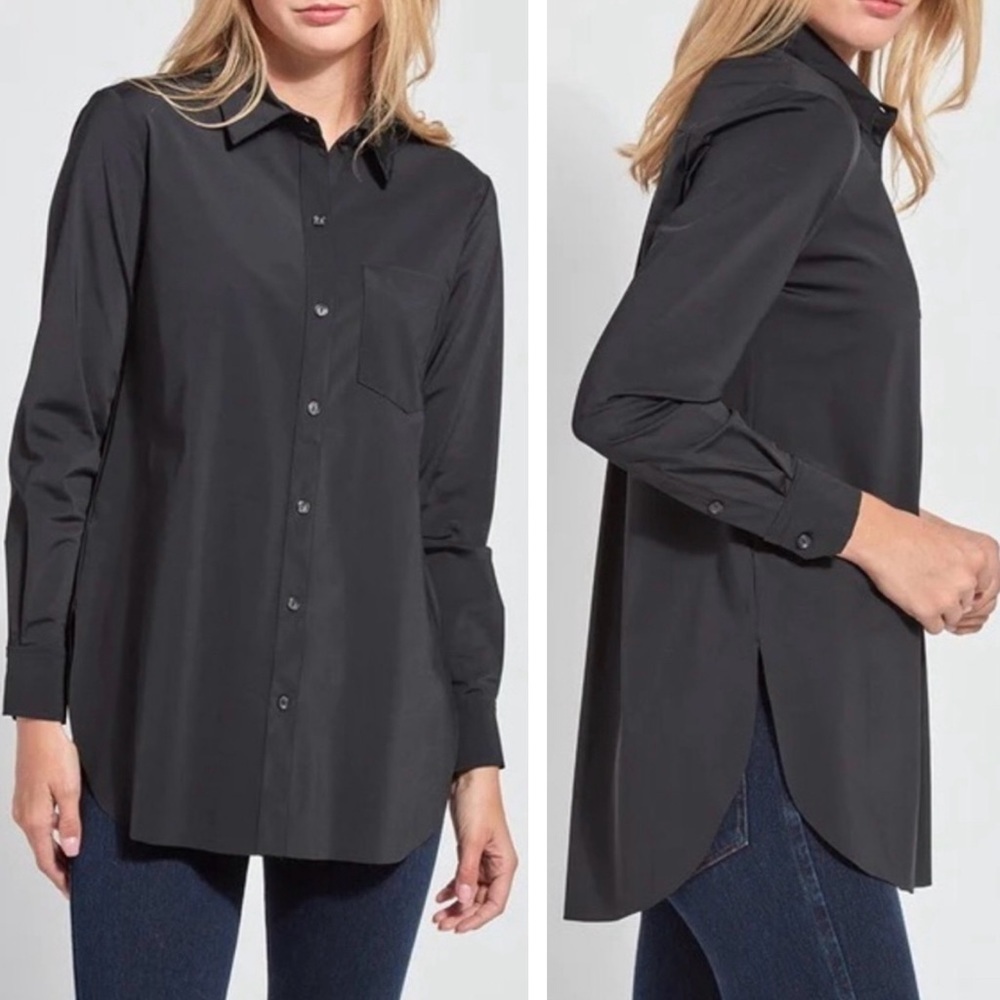 Lysse New York Schiffer Button Down Charcoal Gray size XS